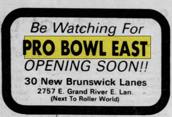 Pro-Bowl (Joe Josephs Pro-Bowl) - Aug 14 1977 Ad